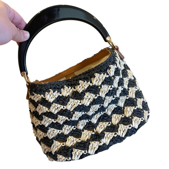 a new day Handbags - A New Day Woven Raffia Top Handle Mini Tote Bag